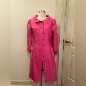 Oscar de la Renta Pink Silk Trench Coat